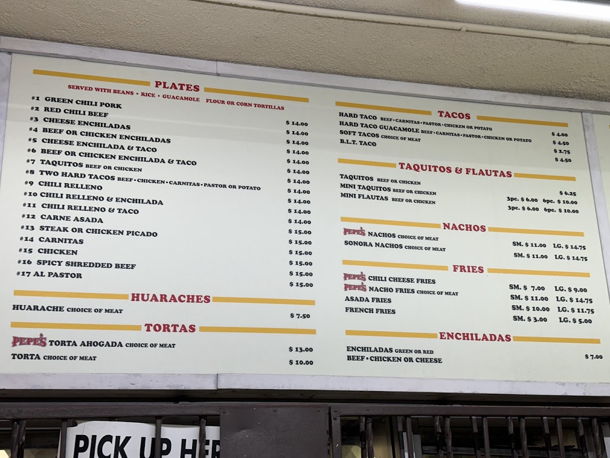 Pepe's Finest Mexican Food Menu - Image 6